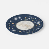 Sterrennacht Sky/Moon & Stars/Navy Twinkle Star Papieren Bordje (Gekanteld)