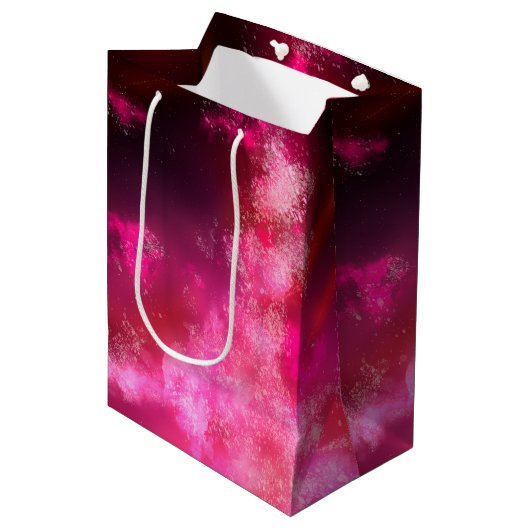 Sterrennacht Sky Pink Flare Birthday Gift Bag Medium Cadeauzakje (Voorkant Gekanteld)