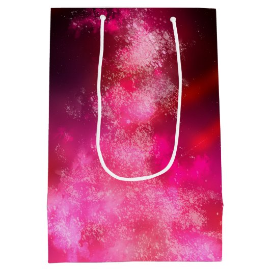 Sterrennacht Sky Pink Flare Birthday Gift Bag Medium Cadeauzakje (Achterkant)