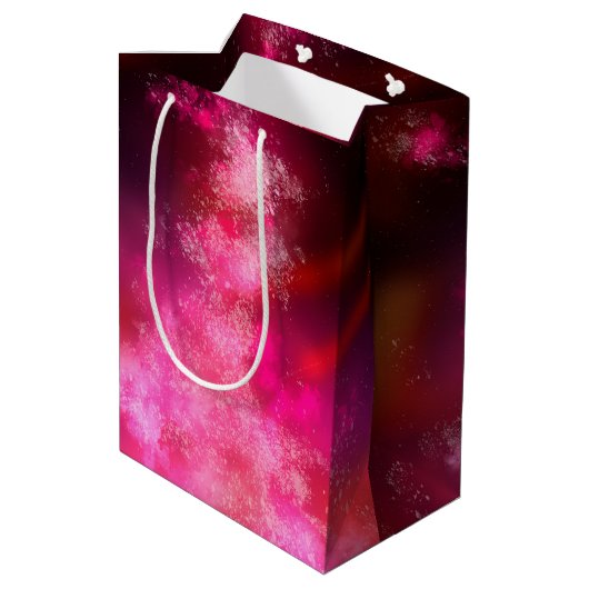 Sterrennacht Sky Pink Flare Birthday Gift Bag Medium Cadeauzakje (Achterkant Gekanteld)