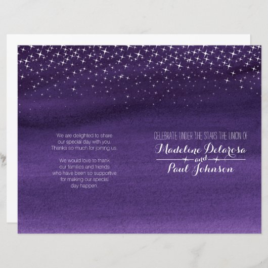 Sterrennacht sky trouwprogramma (Voorkant / Achterkant)