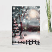 Sterrennacht Snowman Feestdagen Kaart (Achterkant)
