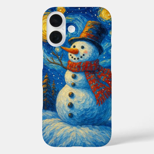 Sterrennacht Snowman Kerst Kaart Case-Mate iPhone Case (Achterkant)