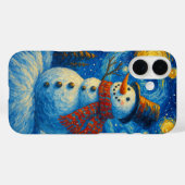 Sterrennacht Snowman Kerst Kaart Case-Mate iPhone Case (Achterkant (horizontaal))