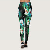 Sterrennacht Snowman Kerstmis Leggings (Achterkant)