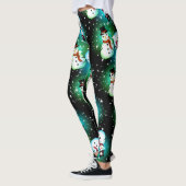 Sterrennacht Snowman Kerstmis Leggings (Links)