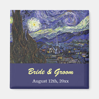 Sterrennacht. Sparen de date bruiloft. Magneet