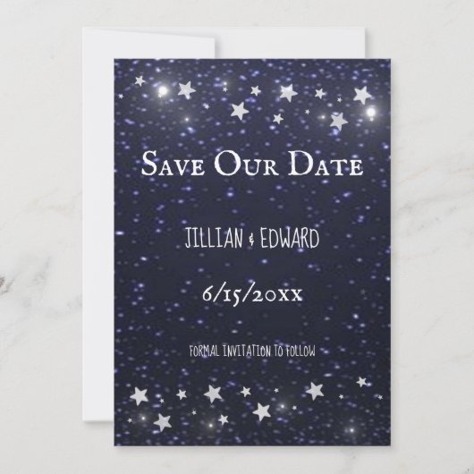 Sterrennacht sparen de Datum Aankondiging (Voorkant)