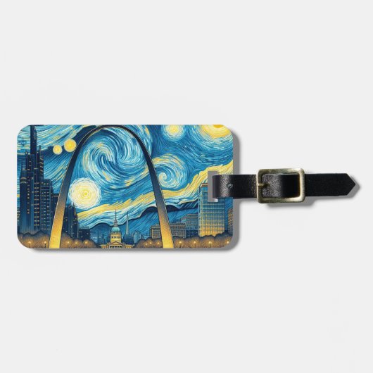 Sterrennacht St. Louis Missouri Bagagelabel (Voorkant horizontaal)