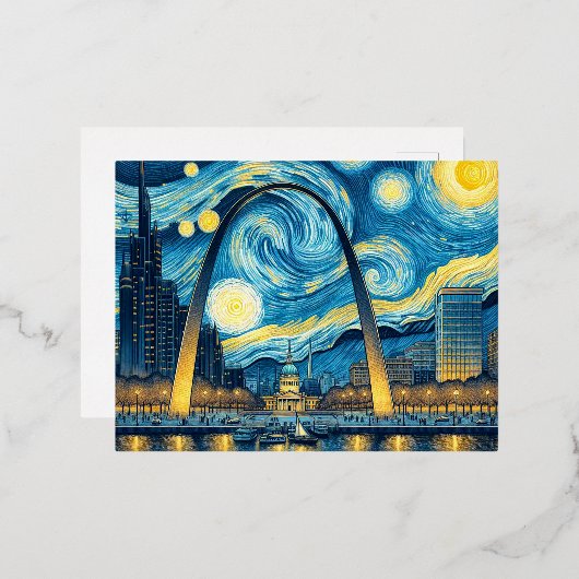 Sterrennacht St. Louis Missouri Folie Feestdagen Briefkaart (Voorkant / Achterkant)