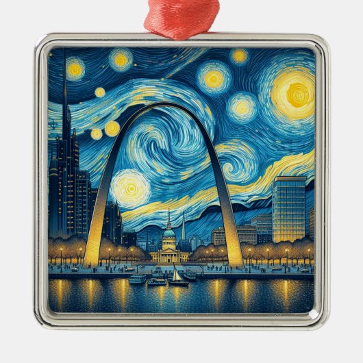 Sterrennacht St. Louis Missouri Metalen Ornament (Voorkant)