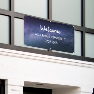 Sterrennacht Stars Sky Galaxy Wedding Navy Blue Spandoek