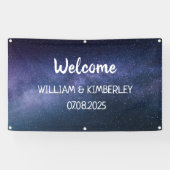 Sterrennacht Stars Sky Galaxy Wedding Navy Blue Spandoek (Horizontaal)