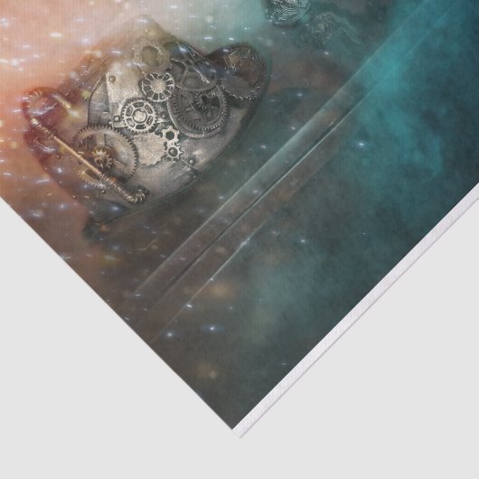 Sterrennacht Steampunk Gears en Metal Fantasy Tissuepapier (Detail)