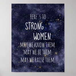 Sterrennacht Sterke vrouwen Motivatie Poster