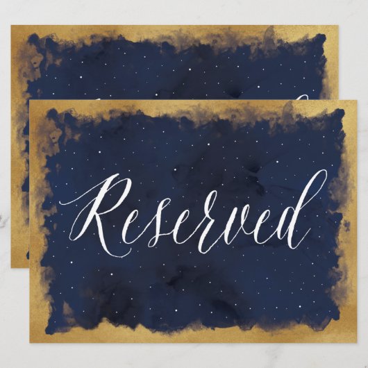 Sterrennacht Sterren Celestial Bruiloft Gereservee Kaart (Voorkant / Achterkant)