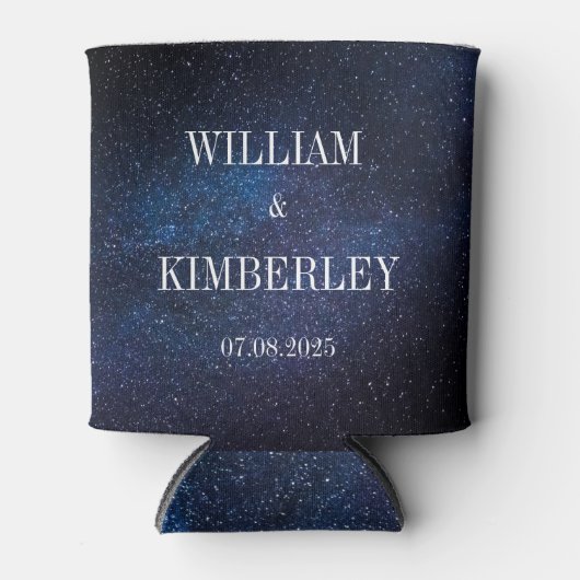 Sterrennacht Sterren Sky Galaxy Elegant Bruiloft Blikjeskoeler (Voorkant)