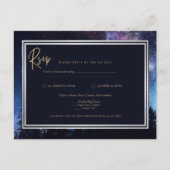 Sterrennacht Sterrenstelsel Trouw RSVP Navy Goud Briefkaart (Voorkant)
