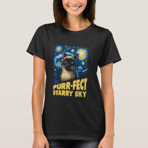 Sterrennacht Stijl Artistiek Schilderen Siamese Fu T-shirt