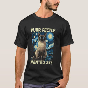 Sterrennacht stijl artistieke schildering Siamese  T-shirt