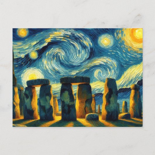 Sterrennacht Stonehenge Briefkaart (Voorkant)