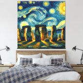 Sterrennacht Stonehenge Canvas Afdruk (Insitu (Slaapkamer))