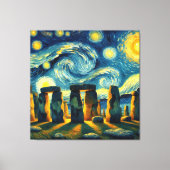 Sterrennacht Stonehenge Canvas Afdruk (Voorkant)