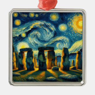 Sterrennacht Stonehenge Metalen Ornament