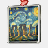 Sterrennacht Stonehenge Metalen Ornament (Links)