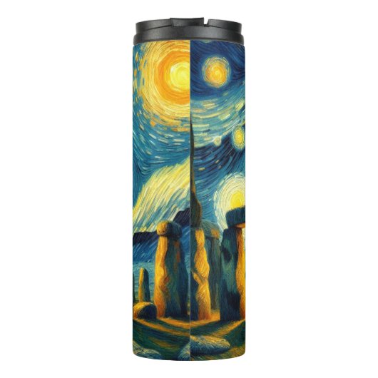 Sterrennacht Stonehenge Thermosbeker (Achterkant)