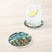 Sterrennacht Stonehenge Zandsteen Onderzetter (Zijkant)