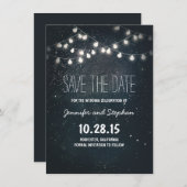 Sterrennacht String Lights Sla de datum op Save The Date (Voorkant / Achterkant)
