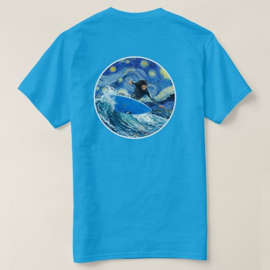 Sterrennacht Surfer T-shirt (Design achterkant)