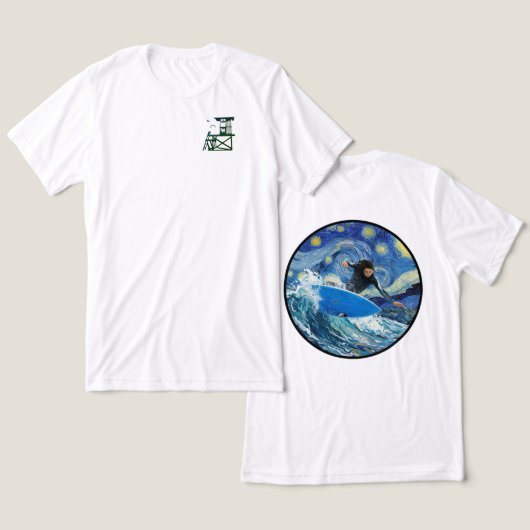 Sterrennacht Surfer Tri-Blend Shirt (Ontwerp Voorkant & Achterkant)