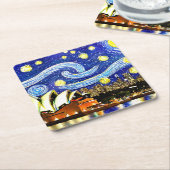 Sterrennacht Sydney Australia Opera House Kartonnen Onderzetters (Schuin)