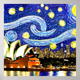 Sterrennacht Sydney Australia Opera House Poster