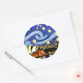Sterrennacht Sydney Australia Opera House Ronde Sticker (Envelop)