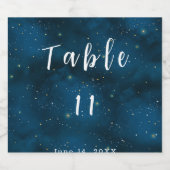 Sterrennacht Tafelnummer Bruiloft Sparkling Wijnetiket (Enkel label)