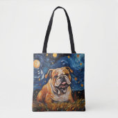 STERRENNACHT THEMA BULLDOG TOTE BAG (Voorkant)
