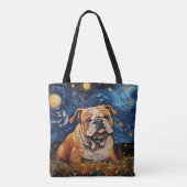 STERRENNACHT THEMA BULLDOG TOTE BAG (Achterkant)