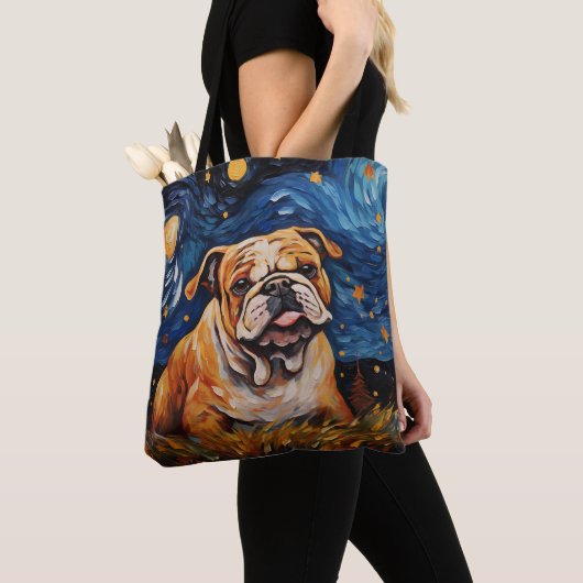 STERRENNACHT THEMA BULLDOG TOTE BAG (Dichtbij)