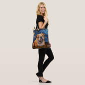 STERRENNACHT THEMA BULLDOG TOTE BAG (Op model)