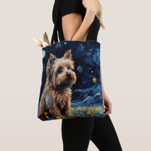 STERRENNACHT THEMA CAIRN TERRIER DOG TOTE BAG