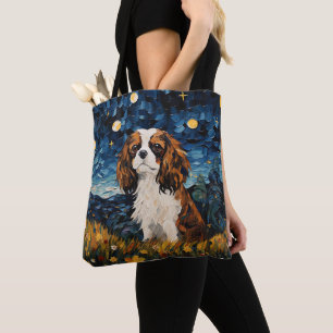 STERRENNACHT THEMA CAVALIER KING CHARLES SPANIEL TOTE BAG
