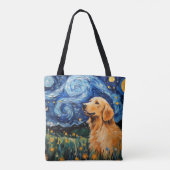 STERRENNACHT THEMA GOLDEN RETRIEVER DOG TOTE BAG (Achterkant)