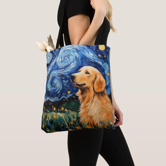 STERRENNACHT THEMA GOLDEN RETRIEVER DOG TOTE BAG (Dichtbij)