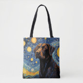 STERRENNACHT THEMA LABRADOR RETRIEVER DOG TOTE BAG (Voorkant)
