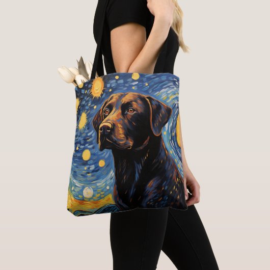STERRENNACHT THEMA LABRADOR RETRIEVER DOG TOTE BAG (Dichtbij)
