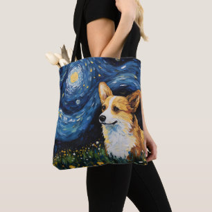 STERRENNACHT THEMA PEMBROKE CORGI DOG TOTE BAG