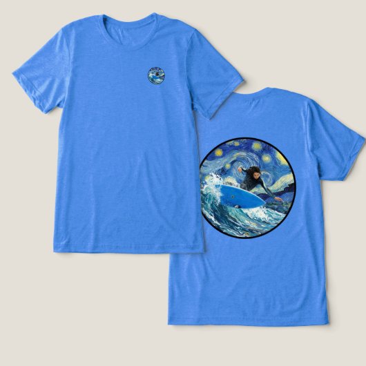 Sterrennacht Tri-Blend shirt (Ontwerp Voorkant & Achterkant)